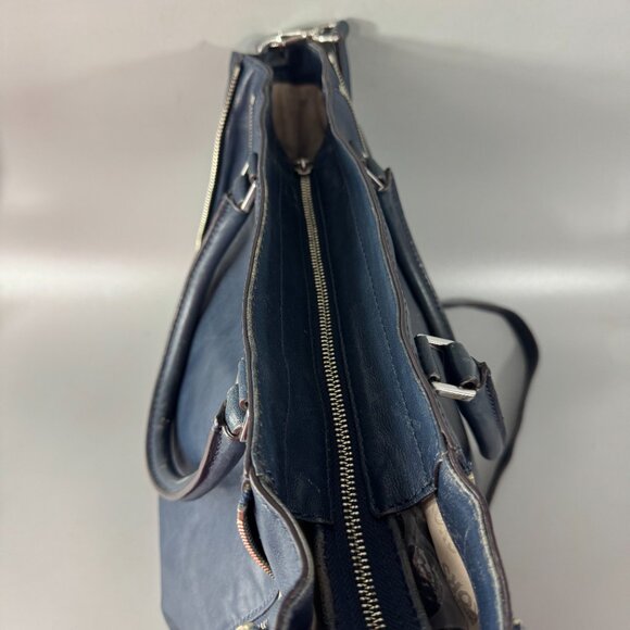 MICHAEL MICHAEL KORS NEWMAN NAVY BLUE LEATHER LARGE TOTE,SHOULDER BAG,CROSSBODY - Picture 11 of 15